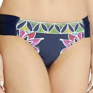 Becca Women's Swimwear Blue Size XL Reversible Floral Bikini Bottoms $58